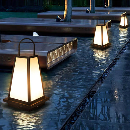 Roam Lantern Garden Outdoor Lamp Dia 9.8″ x H 19.7″ / Dia 25cm x H 50cm / Black & White / Warm Light Table lamp