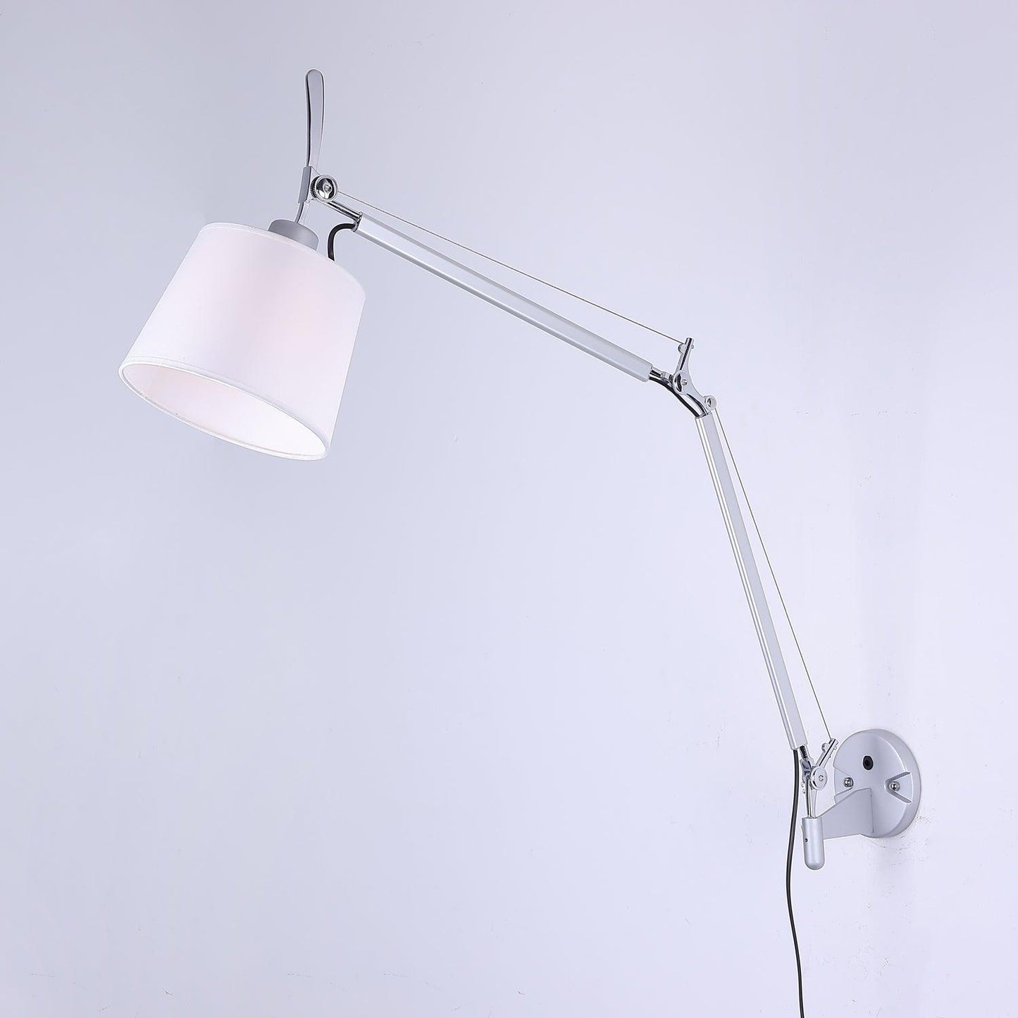 Rocker Modern Design Wall Lamp Dia 7.9″ x H 9.4″ / Dia 20cm x H 24cm Set of 2 / Fog Silver Color & White / US Plug Wall