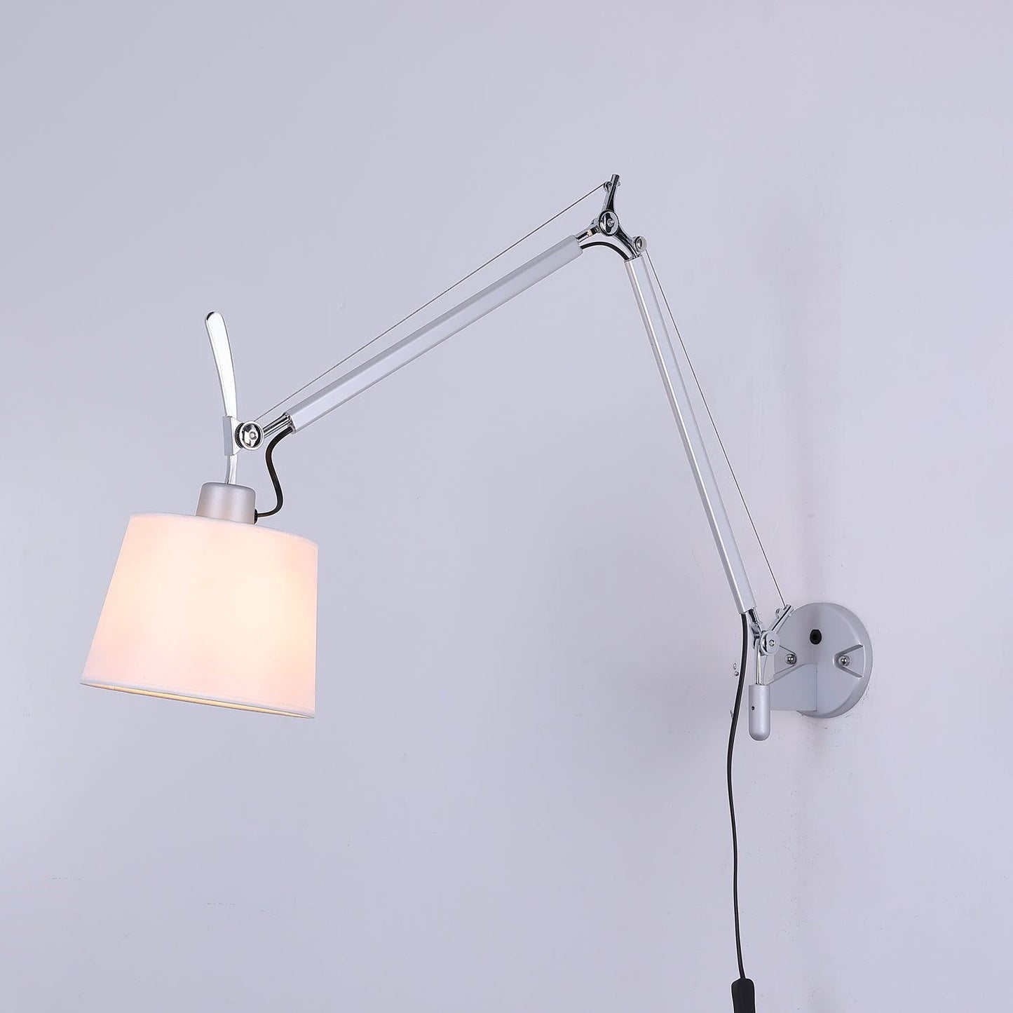 Rocker Modern Design Wall Lamp Dia 7.9″ x H 9.4″ / Dia 20cm x H 24cm / Fog Silver Color & White / US Plug Wall lamp
