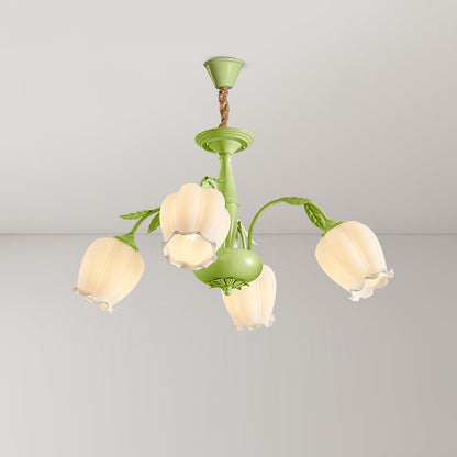 Rococo Chandelier 4 heads ? 27.5″ x H 15.7″/ Dia 70cm x H 40cm / Green Chandelier