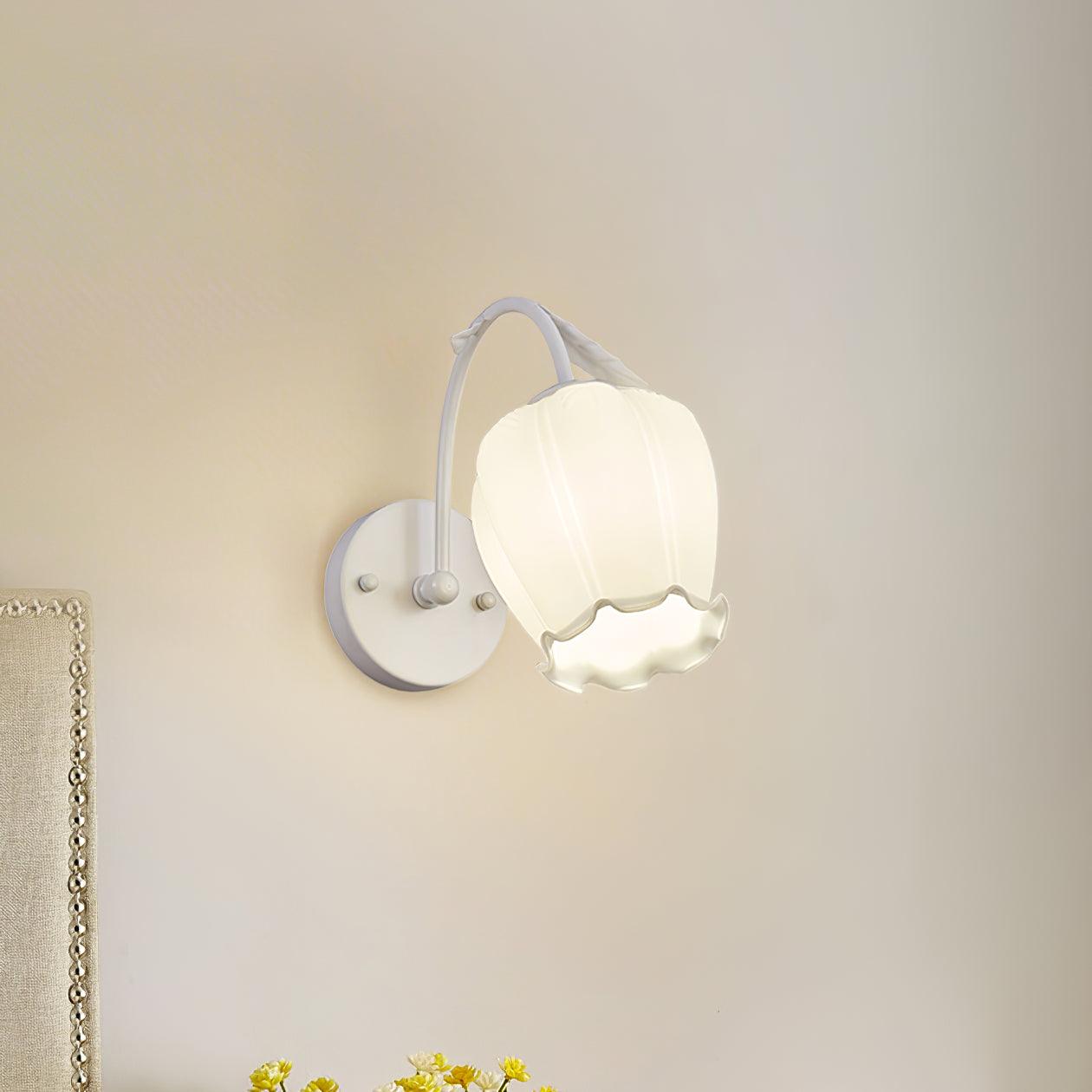 Rococo Wall Lamp ? 7.8″ x H 12.5″/ Dia 20cm x H 32cm / White Wall lamp