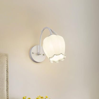 Rococo Wall Lamp ? 7.8″ x H 12.5″/ Dia 20cm x H 32cm / White Wall lamp