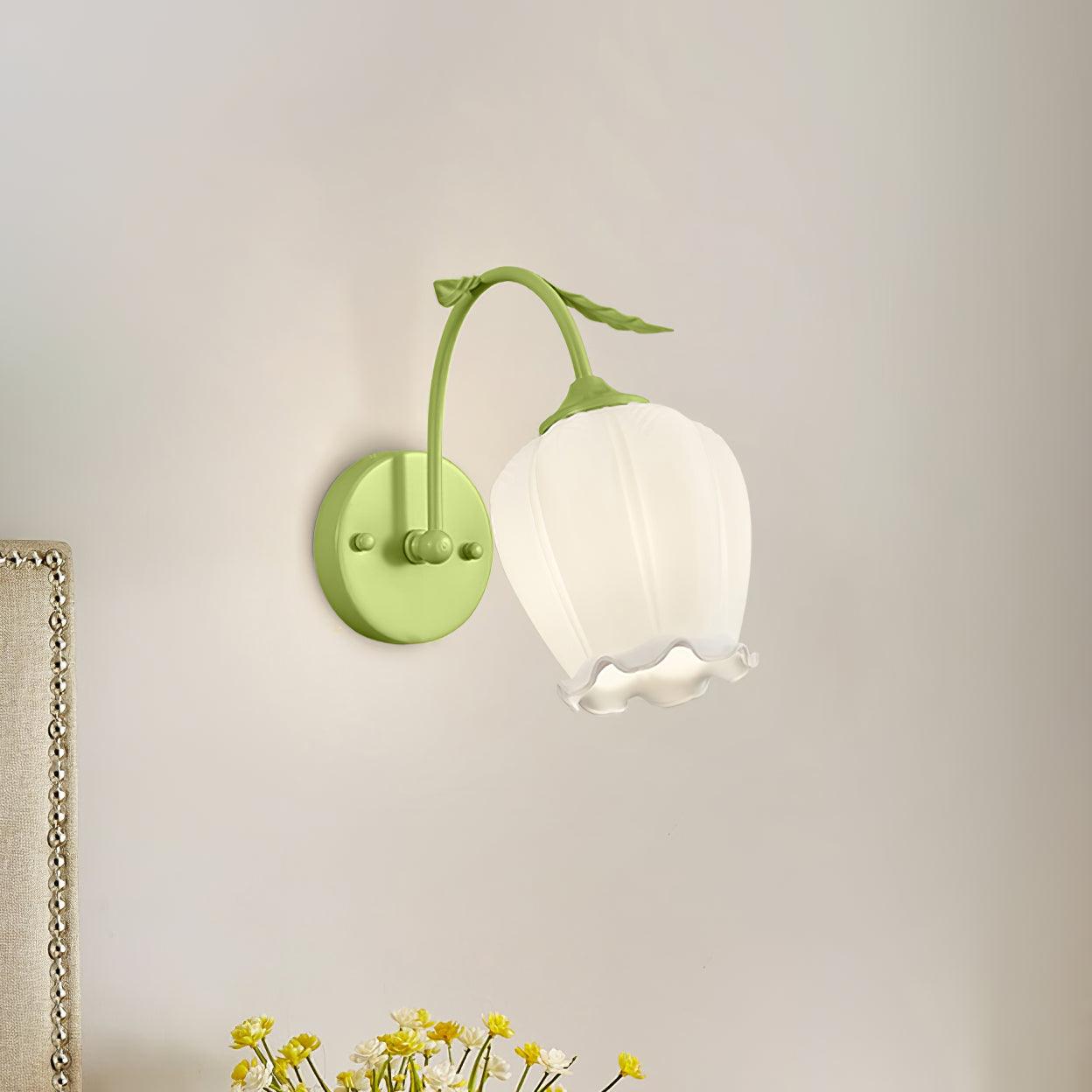 Rococo Wall Lamp ? 7.8″ x H 12.5″/ Dia 20cm x H 32cm / Green Wall lamp