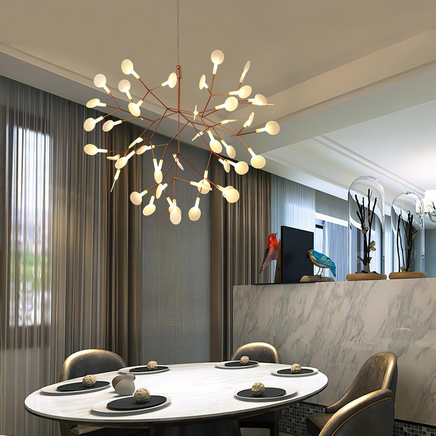 Rose Gold Firefly LED Chandelier Chandelier