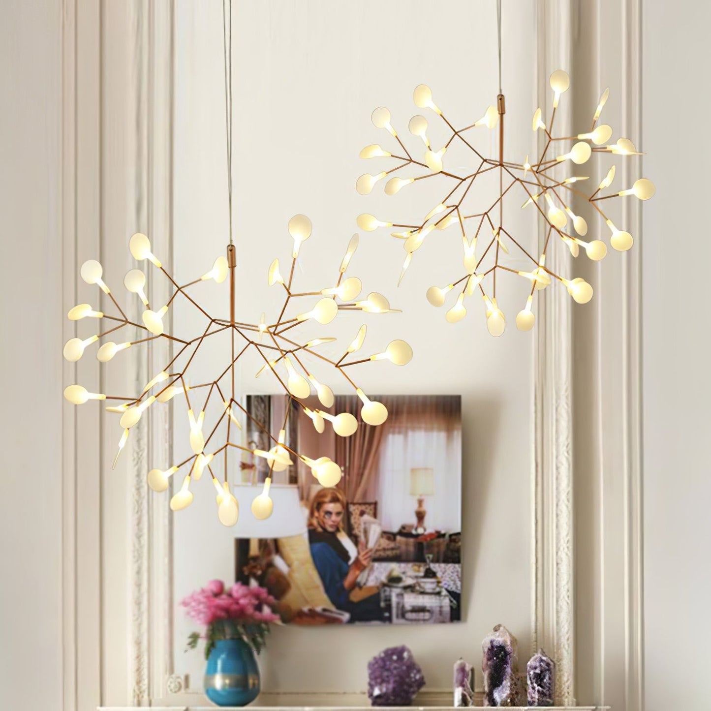 Rose Gold Firefly LED Chandelier Chandelier
