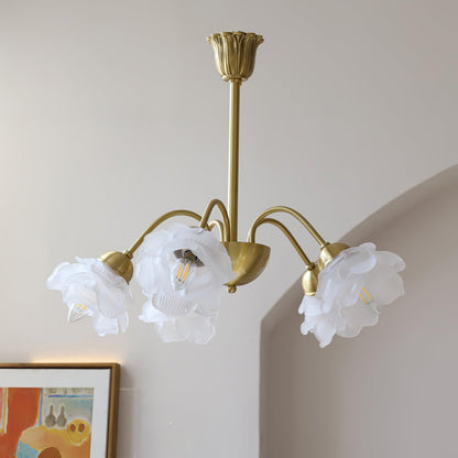 Roses Chandelier 5 heads ? 23.6″ x H 15.4″ / Dia 60cm x H 39cm / Copper & White Chandelier