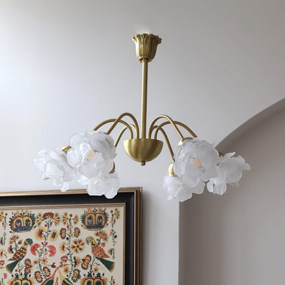 Roses Chandelier 6 heads ? 23.6″ x H 15.4″ / Dia 60cm x H 39cm / Copper & White Chandelier