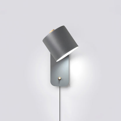 Rotatable Cylinder Plug-in Wall Lamp Dia 5.1″ x H 11.8″ / Dia 13cm x H 30cm / Grey / US Plug 1001 Wall lamp