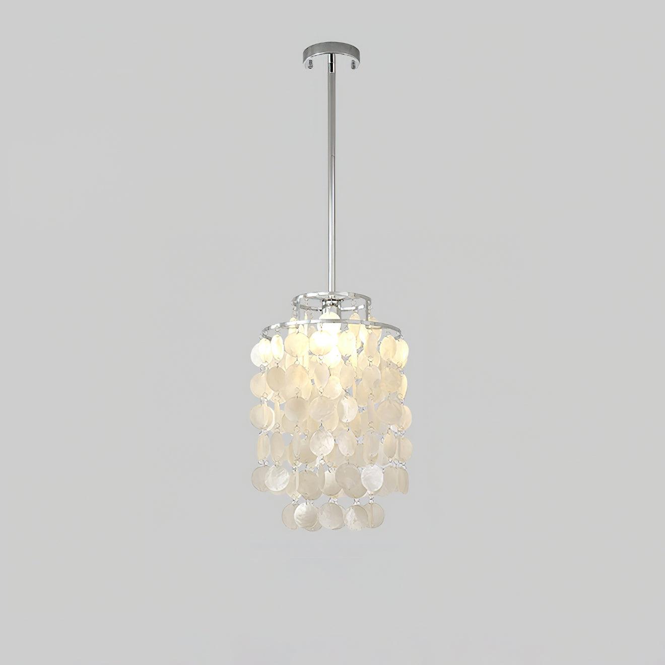 Round Shell Chandelier B 2 Layer Dia 11″ x H 15.7″ / Dia 28cm x H 40cm / Chrome Chandelier