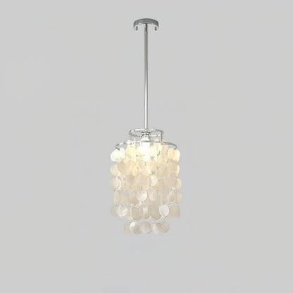 Round Shell Chandelier B 2 Layer Dia 11″ x H 15.7″ / Dia 28cm x H 40cm / Chrome Chandelier
