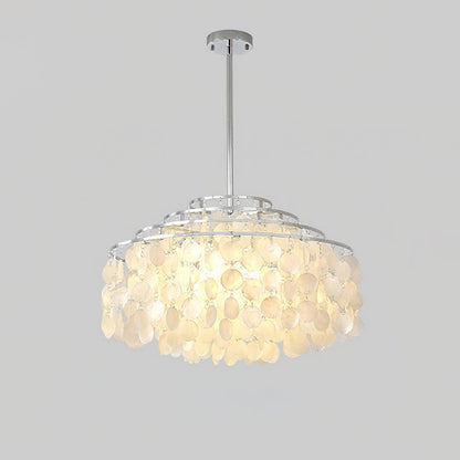 Round Shell Chandelier B 4 Layer Dia 23.6″ x H 23.6″ / Dia 60cm x H 60cm / Chrome Chandelier