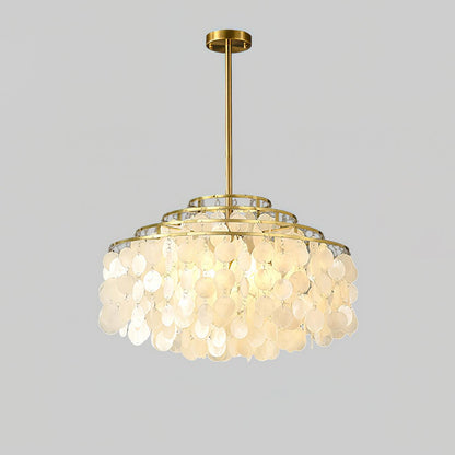 Round Shell Chandelier B 4 Layer Dia 23.6″ x H 23.6″ / Dia 60cm x H 60cm / Gold Chandelier