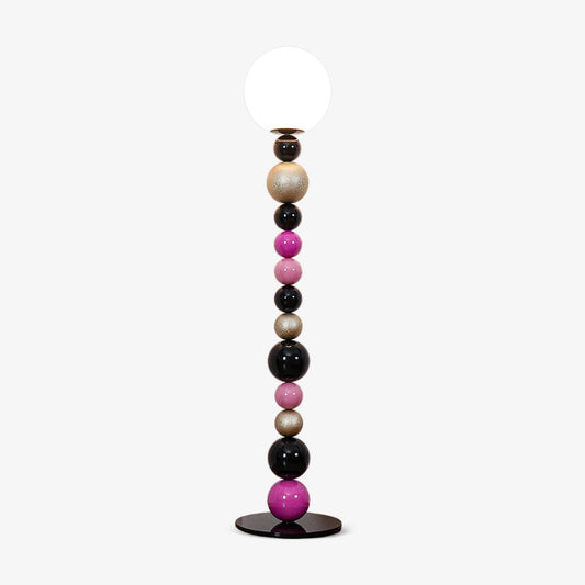Round Balls Stacking Floor Lamp Dia 11.8″ x H 53.9″ / Dia 30cm x H 137cm / Pink & Black / US Plug Floor lamp