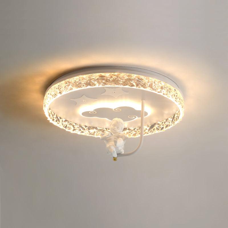 Round Carousel Children’s Ceiling Lamp ? 19.7″ x H 12.2″ / Dia 50cm x H 31cm / Model C White / Warm Light Ceiling lamp