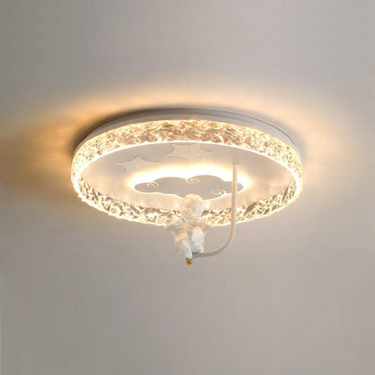 Round Carousel Children’s Ceiling Lamp ? 19.7″ x H 12.2″ / Dia 50cm x H 31cm / Model C White / Warm Light Ceiling lamp