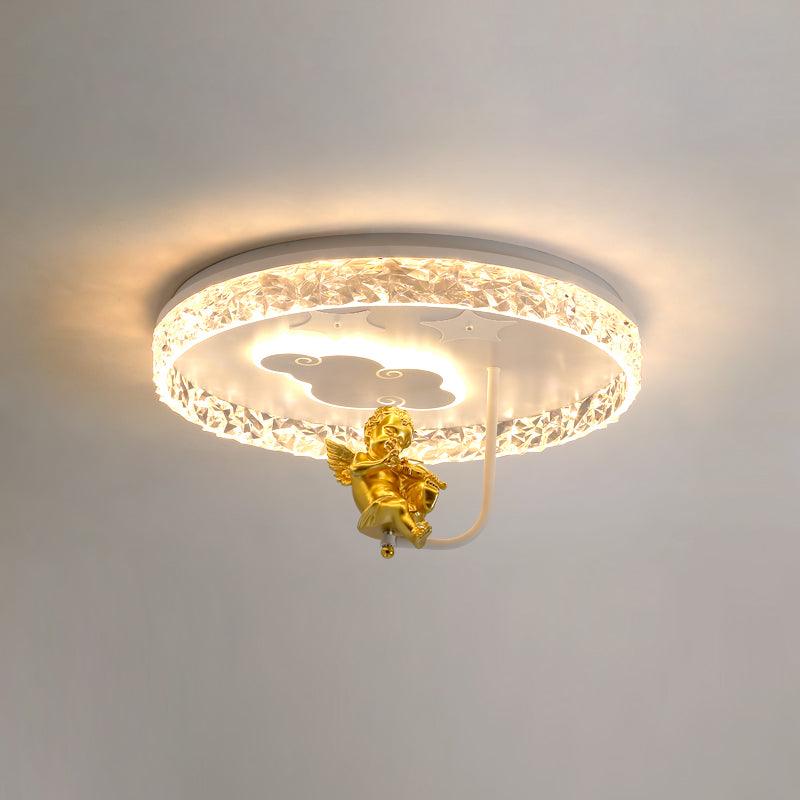Round Carousel Children’s Ceiling Lamp ? 19.7″ x H 12.2″ / Dia 50cm x H 31cm / Model D Gold / Warm Light Ceiling lamp