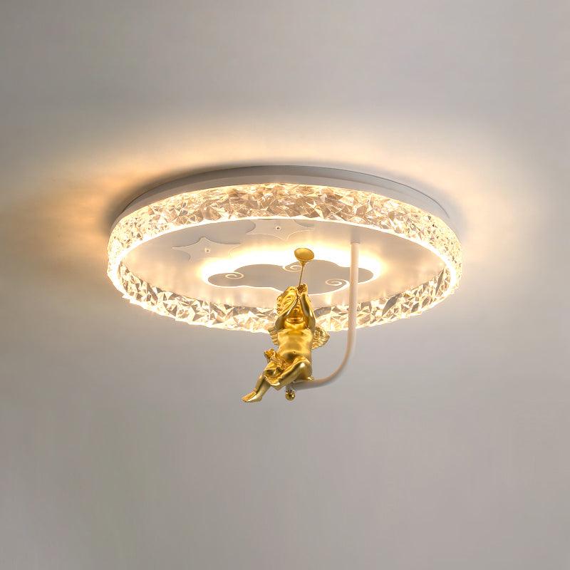 Round Carousel Children’s Ceiling Lamp ? 19.7″ x H 12.2″ / Dia 50cm x H 31cm / Model E Gold / Warm Light Ceiling lamp