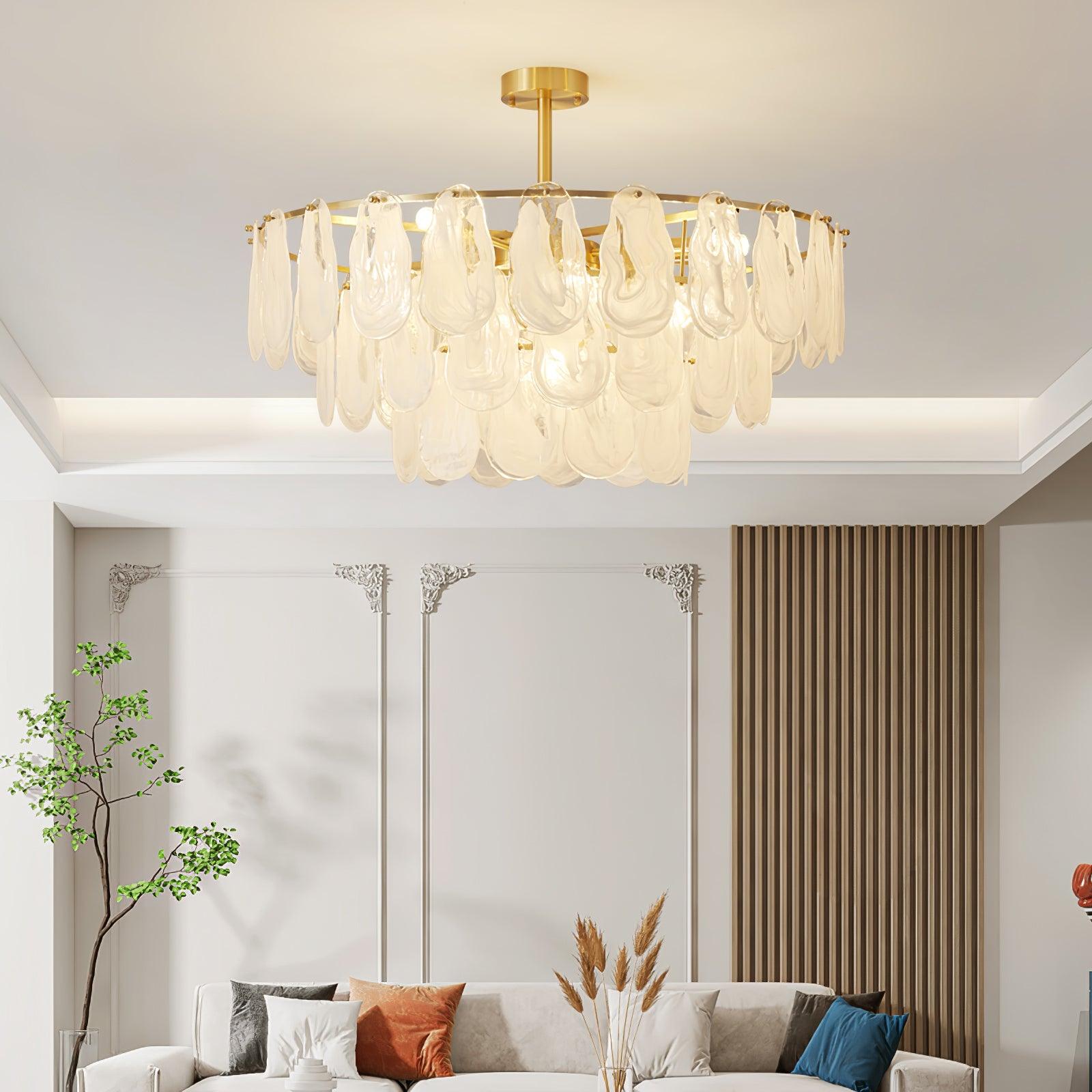 Round Cloud Glass Pendant Light Chandelier