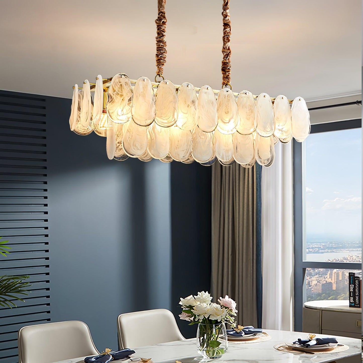 Round Cloud Glass Pendant Light Chandelier
