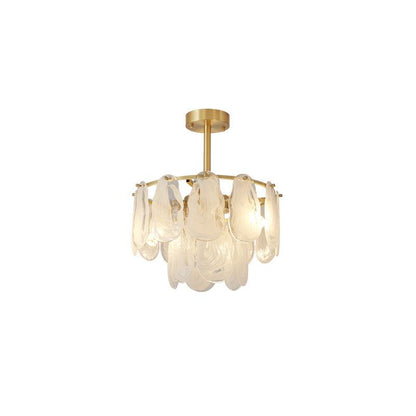 Round Cloud Glass Pendant Light ? 15.7″ x H 13.8 / Dia 40cm x H 35cm / Brass & White Chandelier