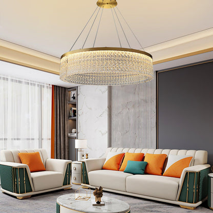 Round Halo Crystal Chandelier Chandelier