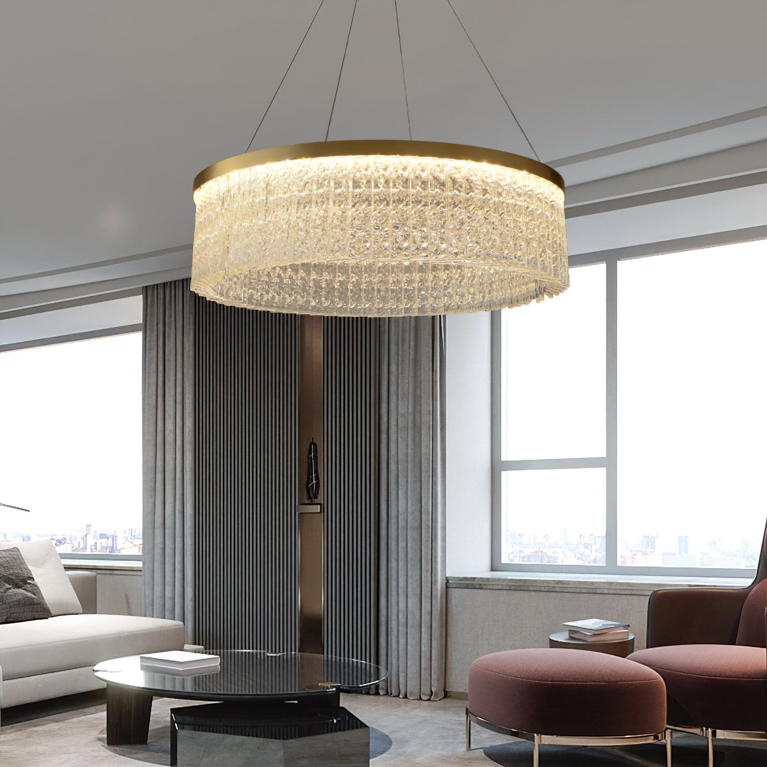 Round Halo Crystal Chandelier Chandelier