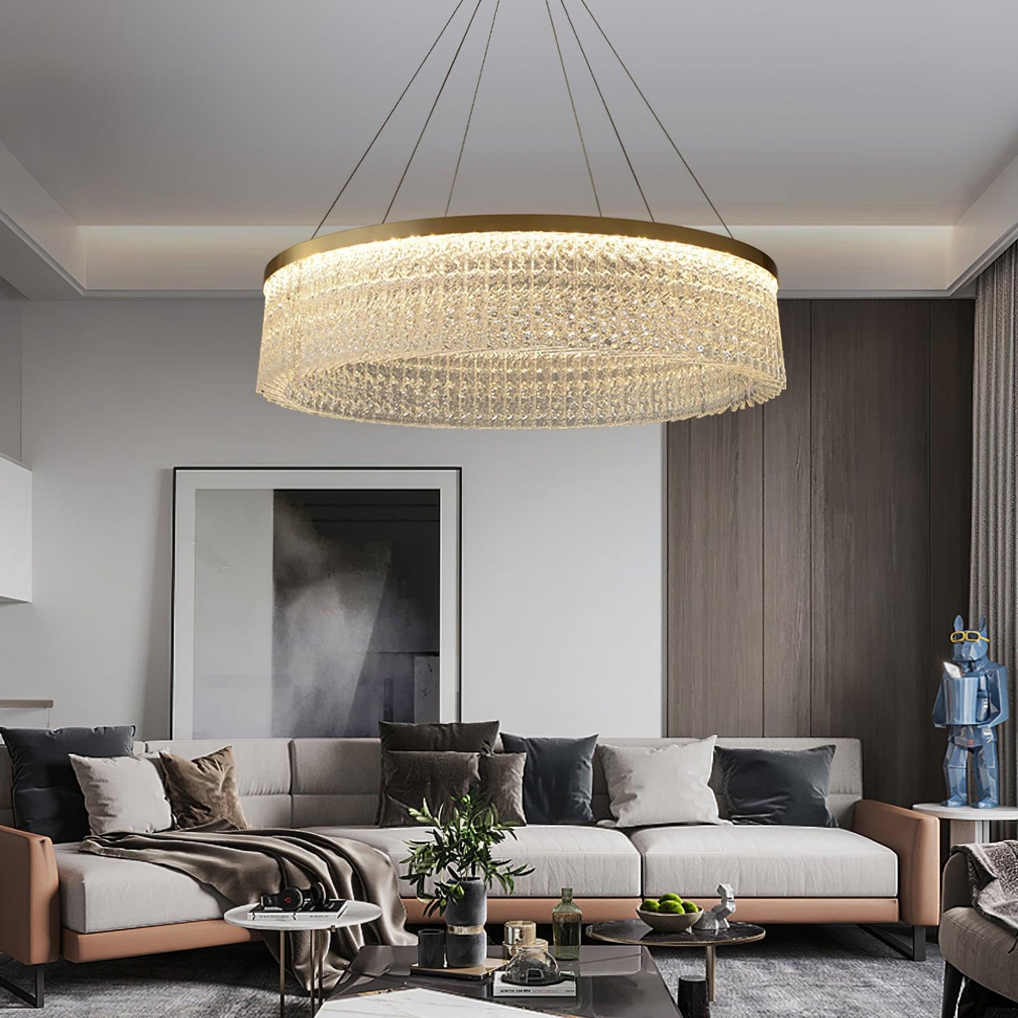 Round Halo Crystal Chandelier Chandelier