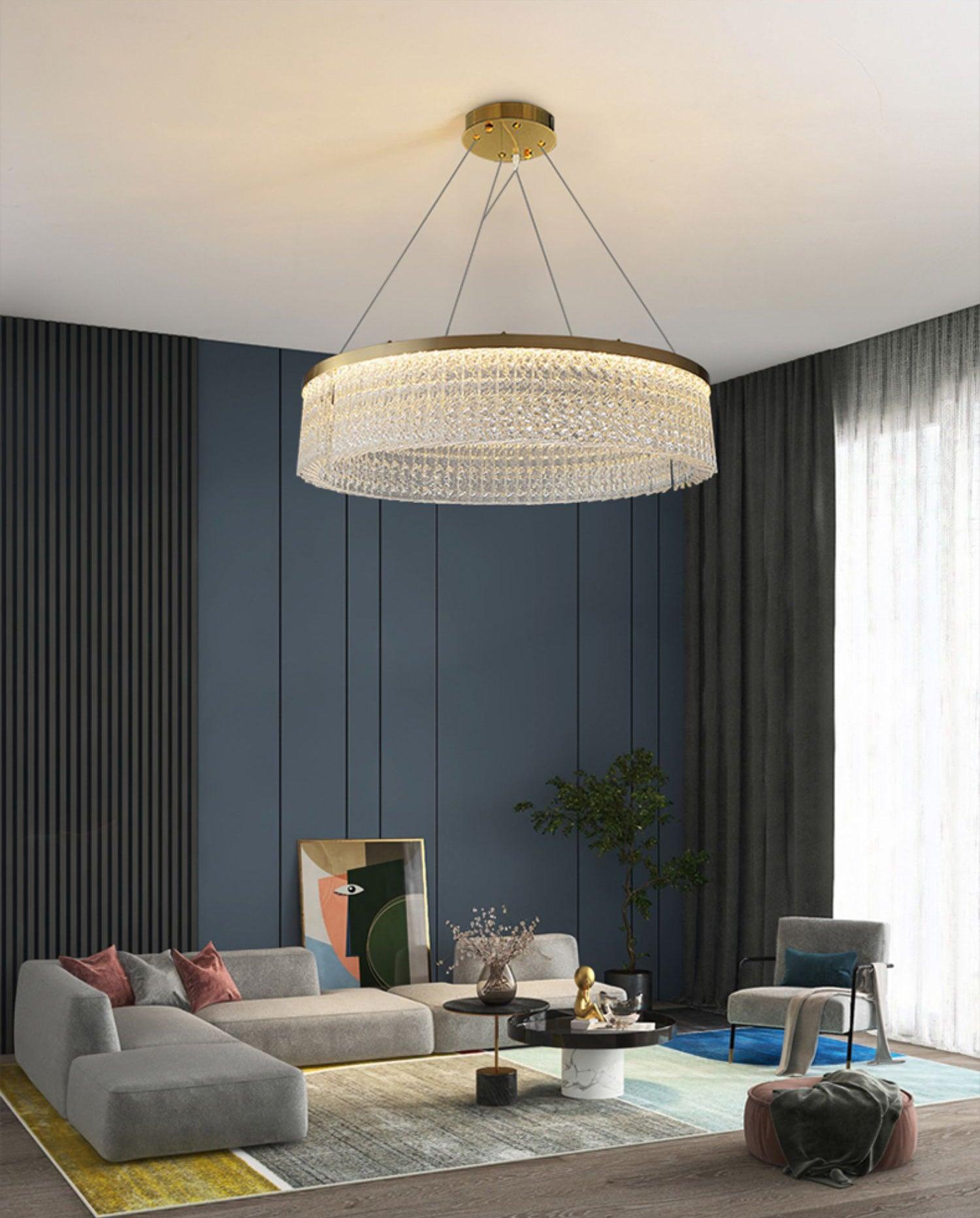 Round Halo Crystal Chandelier Chandelier