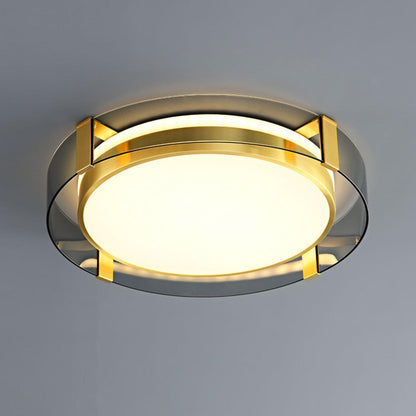 Round Low Profile Ceiling Light Dia 15.7″ x H 5.1″ / Dia 40cm x H 13cm / Gold / Warm Light Ceiling lamp