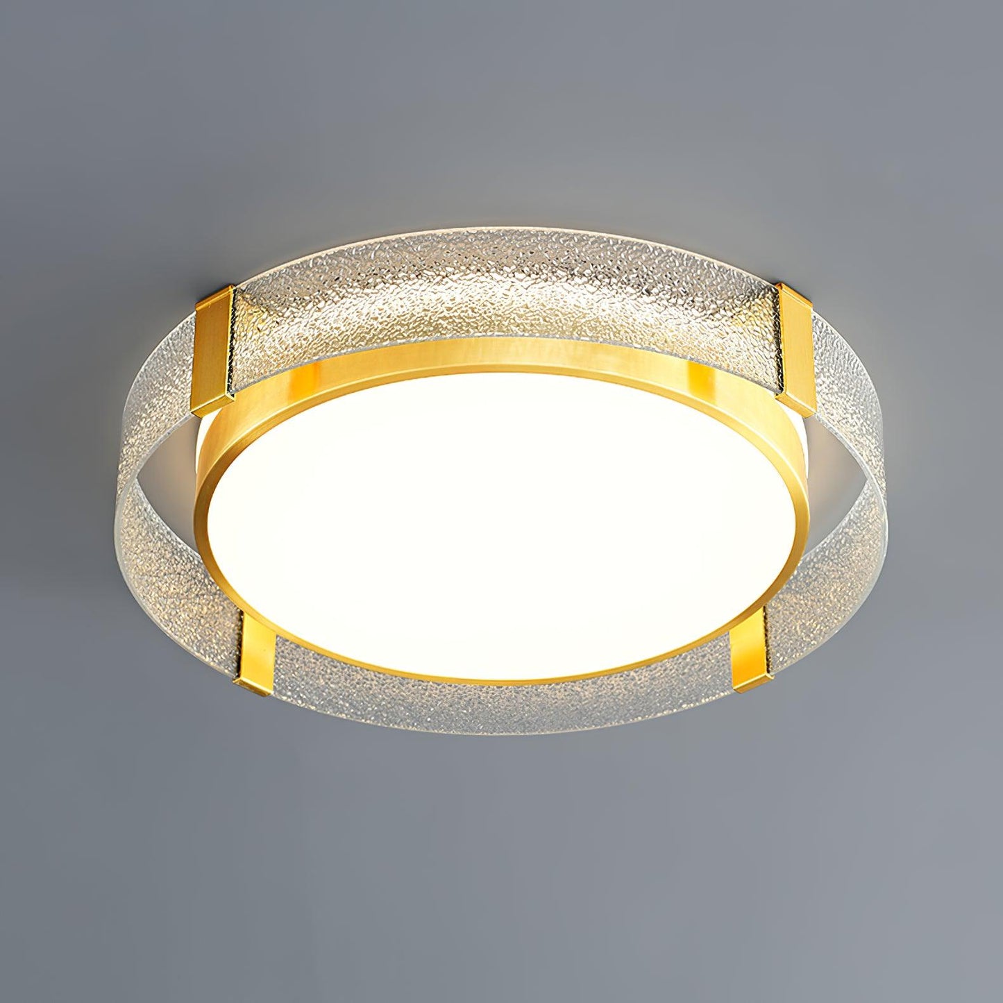 Round Low Profile Ceiling Light Dia 15.7″ x H 3.1″ / Dia 40cm x H 8cm / Gold / Warm Light Ceiling lamp
