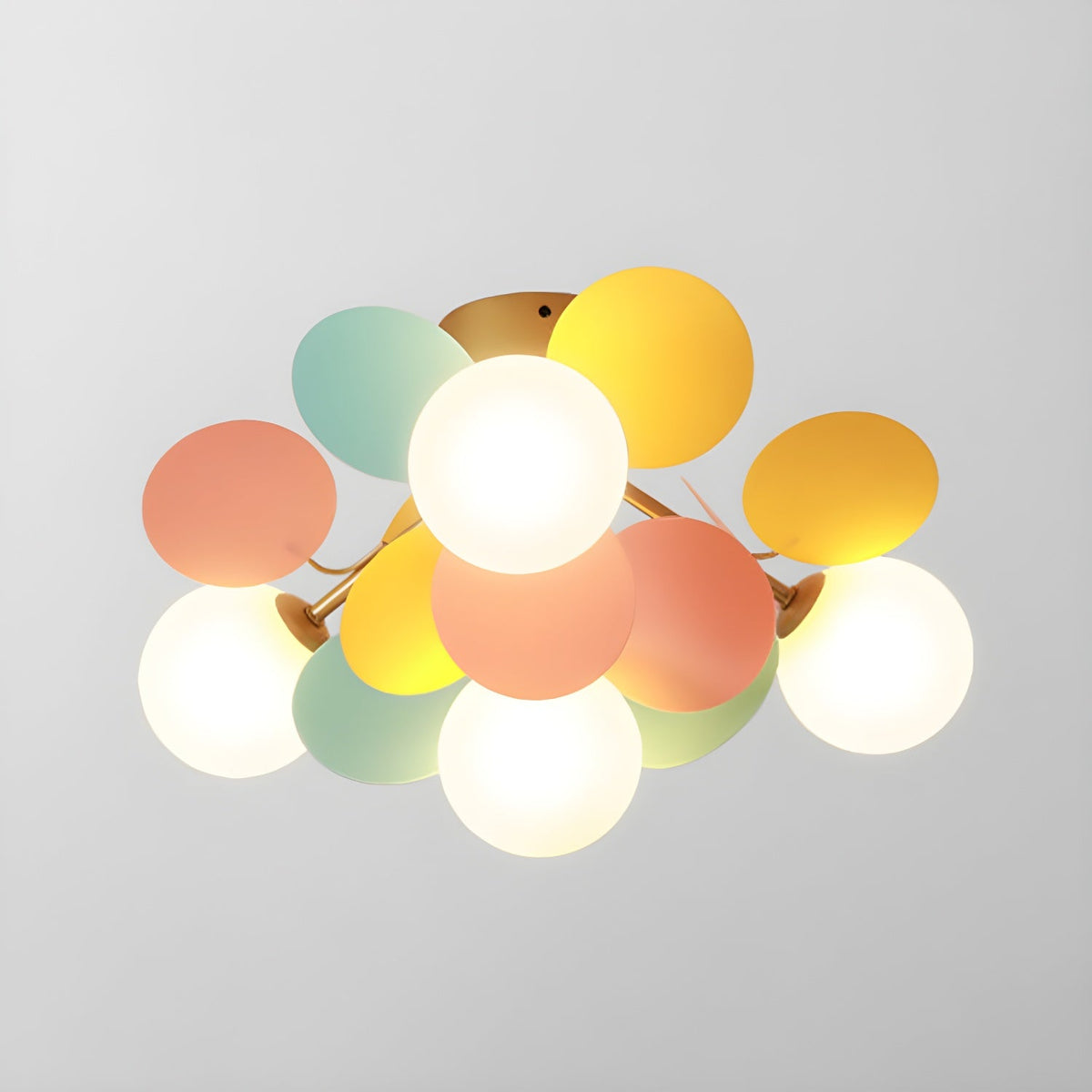 Round Macaron Ceiling Lamp 4 heads Dia 18.5″ x H 11″ / Colorful Ceiling lamp