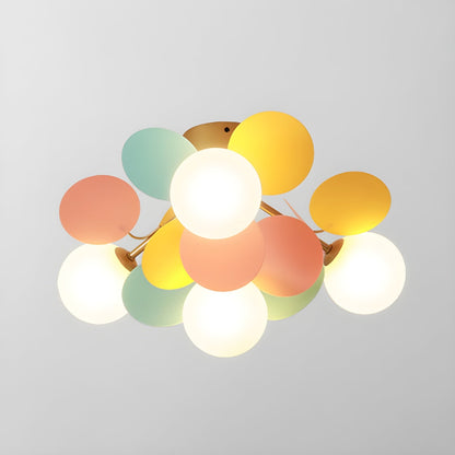 Round Macaron Ceiling Lamp 4 heads Dia 18.5″ x H 11″ / Colorful Ceiling lamp