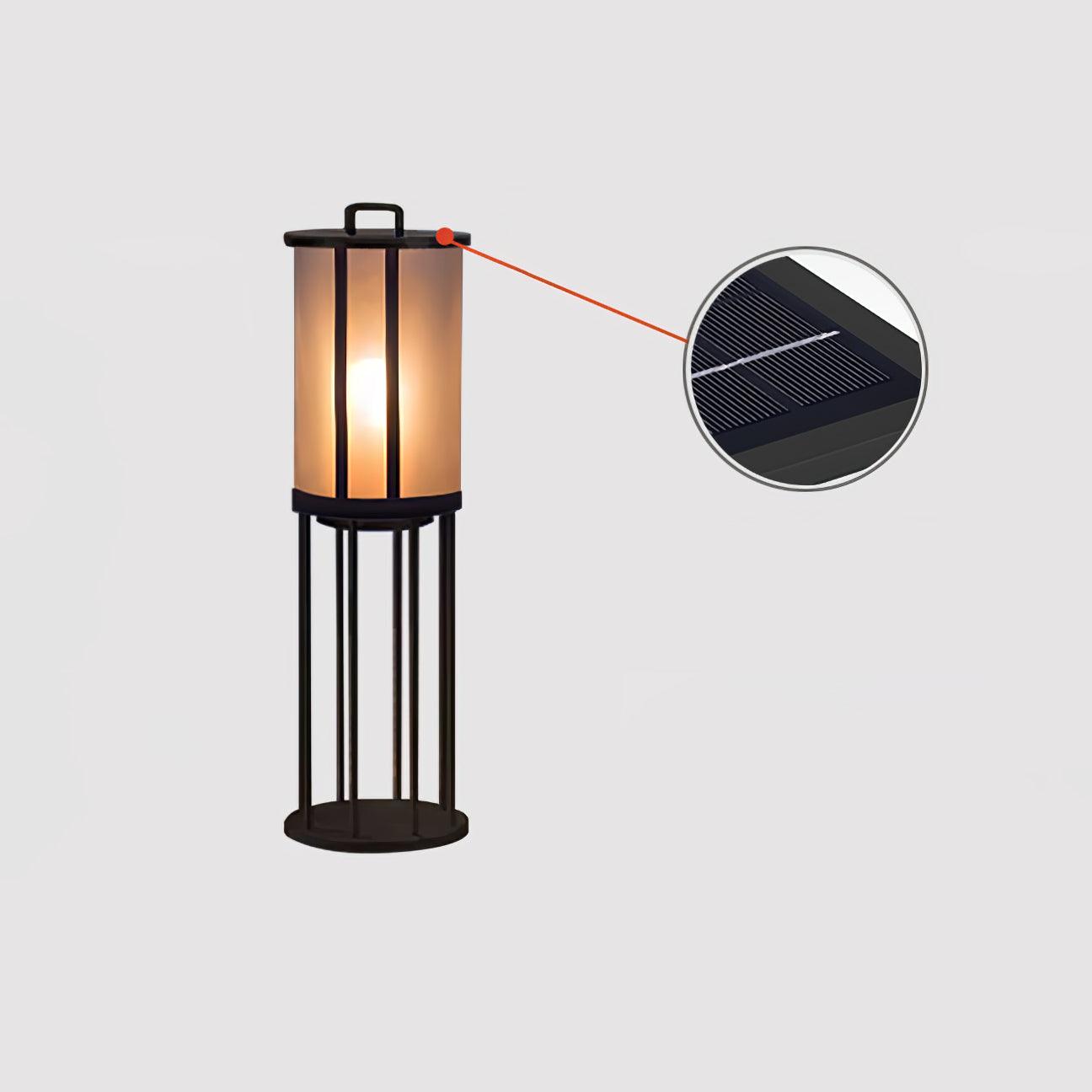 Round Pillar Acrylic Lantern Outdoor Lamp ? 11″ x H 47.2″ / Dia 28cm x H 120cm / Model B: Solar-Powered Version / Warm