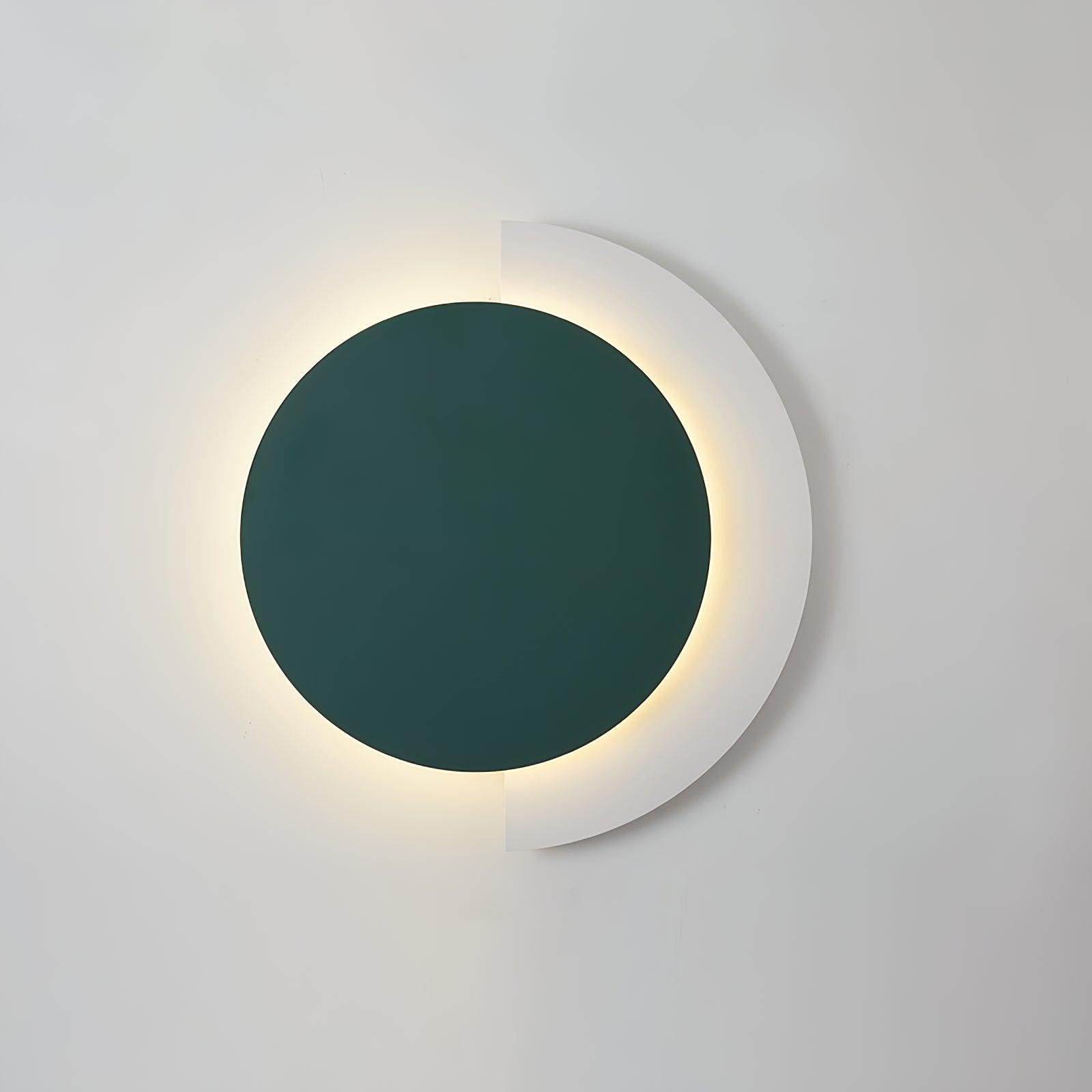 Rounded Abstract Art Sconce Dia 8.1″ x H 12″ / Dia 20.5cm x H 30.5cm / Green + White / Warm Light Wall lamp