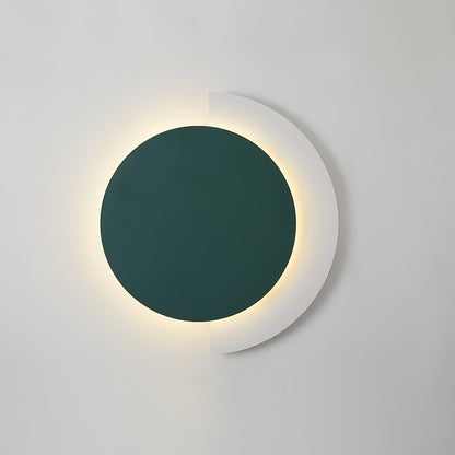 Rounded Abstract Art Sconce Dia 8.1″ x H 12″ / Dia 20.5cm x H 30.5cm / Green + White / Warm Light Wall lamp