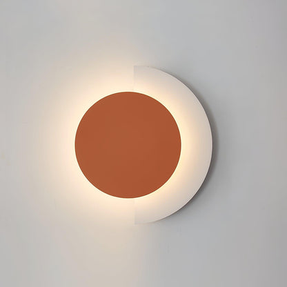 Rounded Abstract Art Sconce Dia 8.1″ x H 12″ / Dia 20.5cm x H 30.5cm / Orange + White / Warm Light Wall lamp