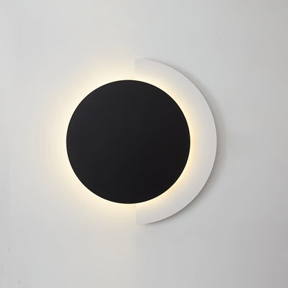 Rounded Abstract Art Sconce Dia 8.1″ x H 12″ / Dia 20.5cm x H 30.5cm / Black + White / Warm Light Wall lamp