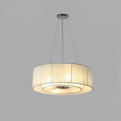 Ruffle Pleated Pendant Lamp Dia 22.4″ x H 7.1″ / Dia 57cm x H 18cm / Beige & Chrome Pendant light