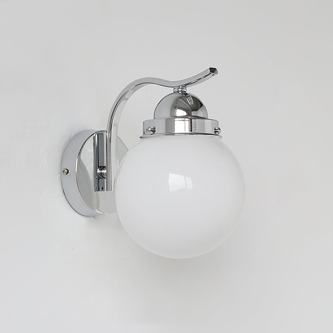 Ryttenberg Wall Lamp Φ 5.9″ x H 7.9″ / Dia 15cm x H 20cm / Chrome + White Wall lamp