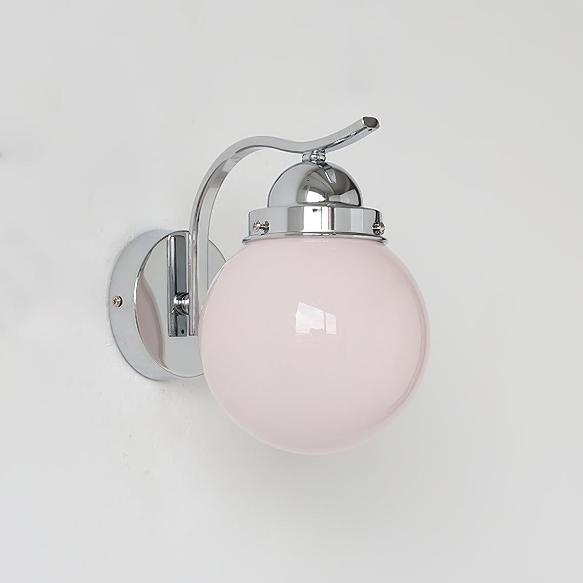Ryttenberg Wall Lamp Φ 5.9″ x H 7.9″ / Dia 15cm x H 20cm / Chrome + Pale Pink Wall lamp