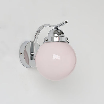 Ryttenberg Wall Lamp Φ 5.9″ x H 7.9″ / Dia 15cm x H 20cm / Chrome + Pale Pink Wall lamp