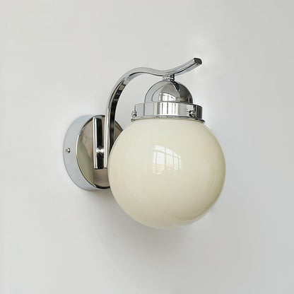 Ryttenberg Wall Lamp Φ 5.9″ x H 7.9″ / Dia 15cm x H 20cm / Chrome + Beige Wall lamp