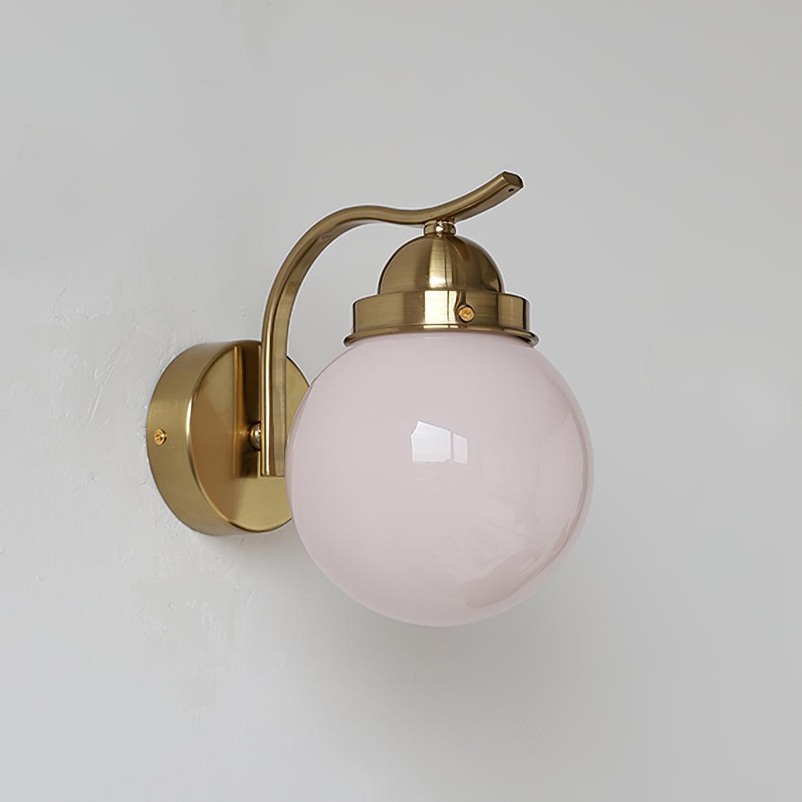Ryttenberg Wall Lamp Φ 5.9″ x H 7.9″ / Dia 15cm x H 20cm / Copper plated + Pale Pink Wall lamp