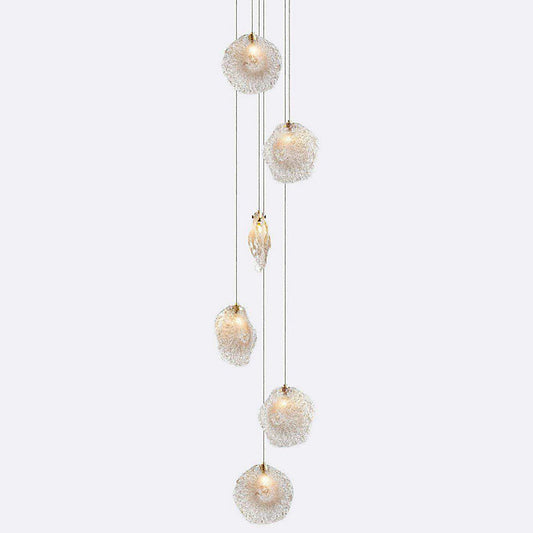 Crystal Shell CS6 LED Multi-Light Pendant