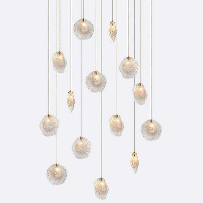 Crystal Shell 14 LED Multi-Light Pendant