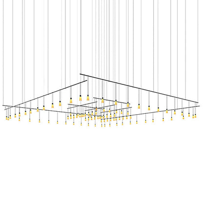 Suspenders Expanded LED Grid with Amber Tapered Bell Luminaires
