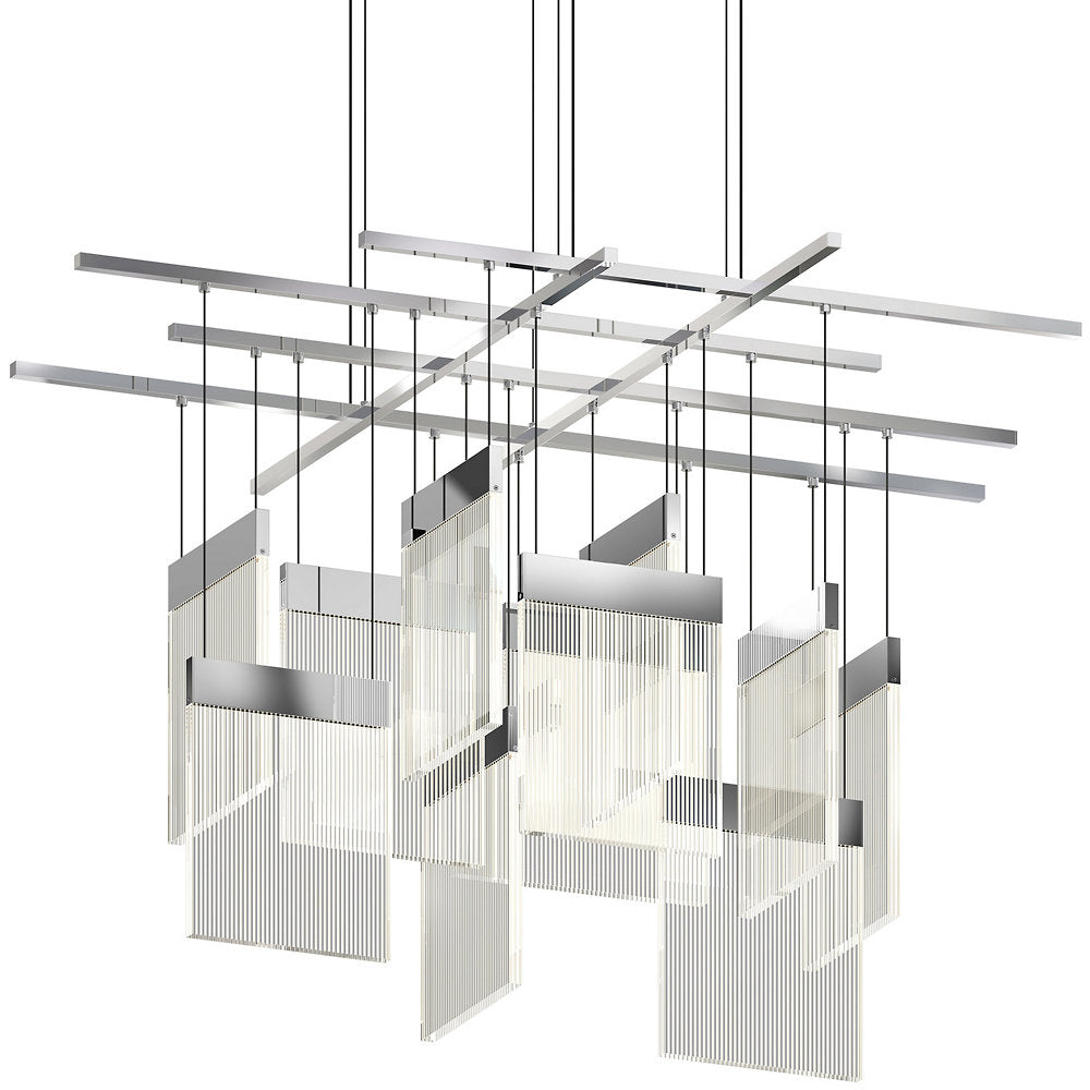 V Panels LED Large Multi-Light Pendant