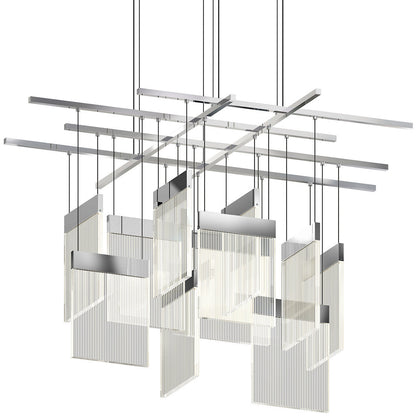 V Panels LED Large Multi-Light Pendant