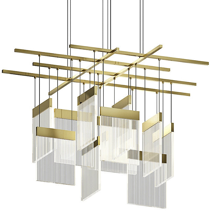 V Panels LED Large Multi-Light Pendant