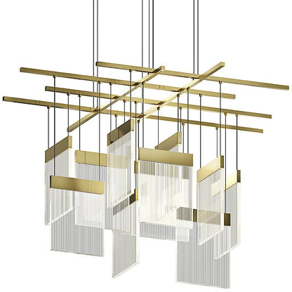 V Panels LED Large Multi-Light Pendant